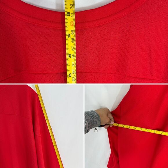 Vintage CCM Air-Knit Red BLANK Hockey Jersey Mens XL Canada Made - Picture 7 of 16